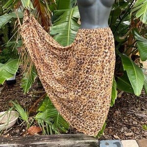 Tiered chiffon, leopard print skirt with sequin ham